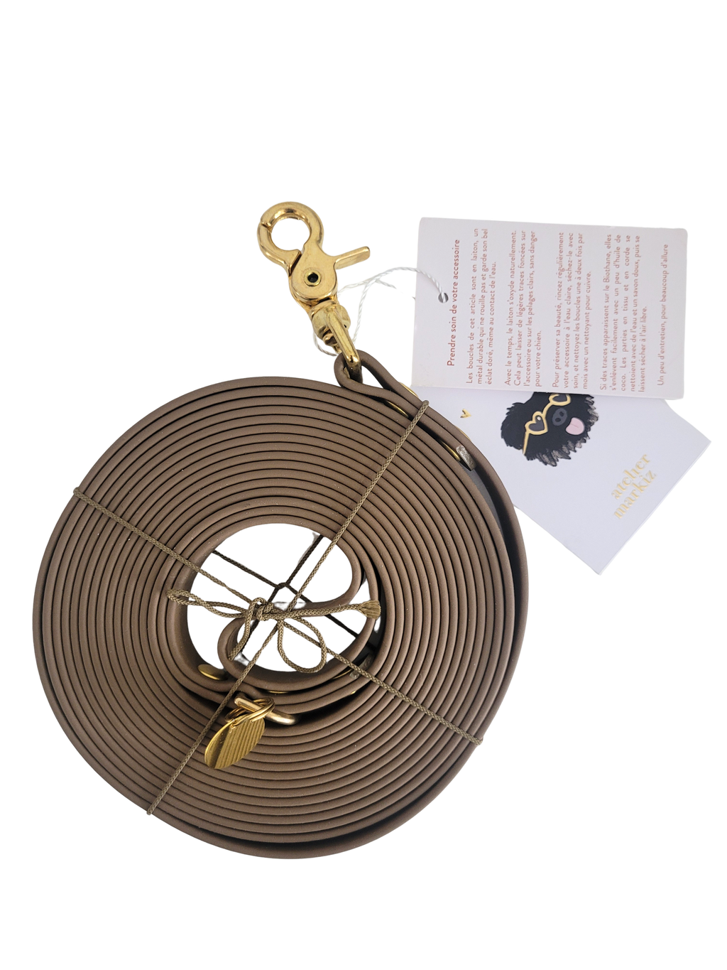 Atelier Markiz - Longe 5 Mètres imperméable pour chien en Biothane 16mm