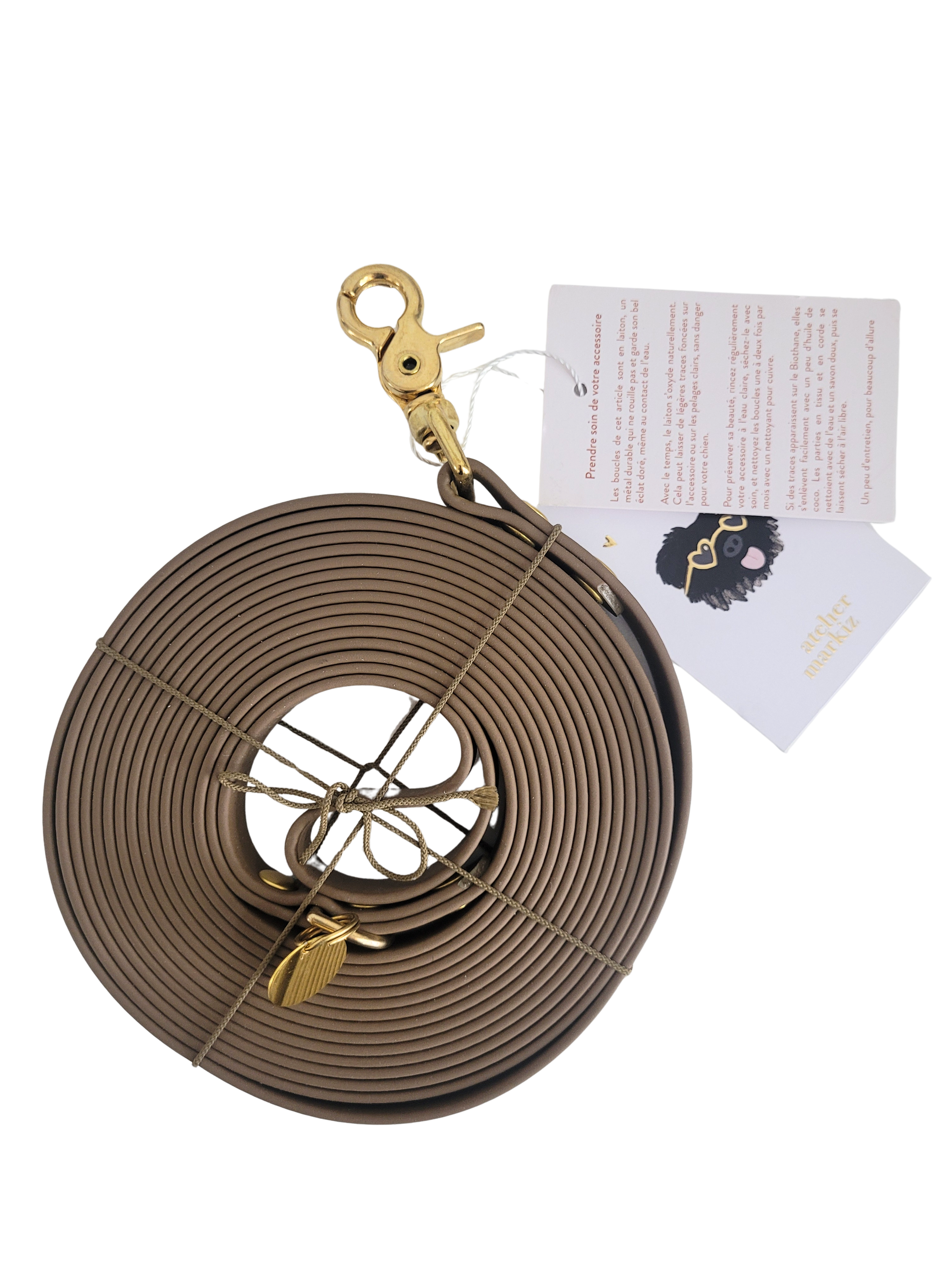 Atelier Markiz - Longe 5 Mètres imperméable pour chien en Biothane 16mm