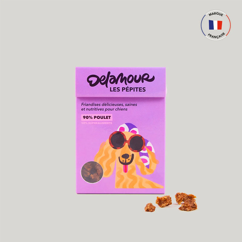 Delamour Les Pépites Nomade 75g | Friandises Air-Dried Chien | Poulet Canard Dinde